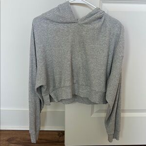 Alo Gray Ribbed Hoodie